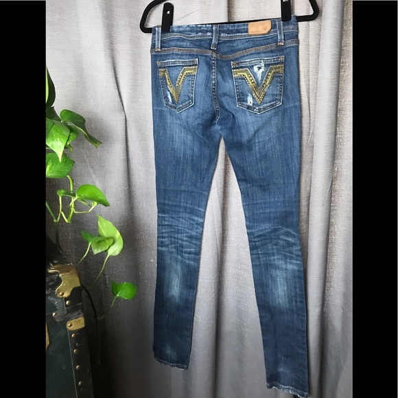 Vigoss Miami Skinny distressed bling jeans 3 - Picture 3 of 9